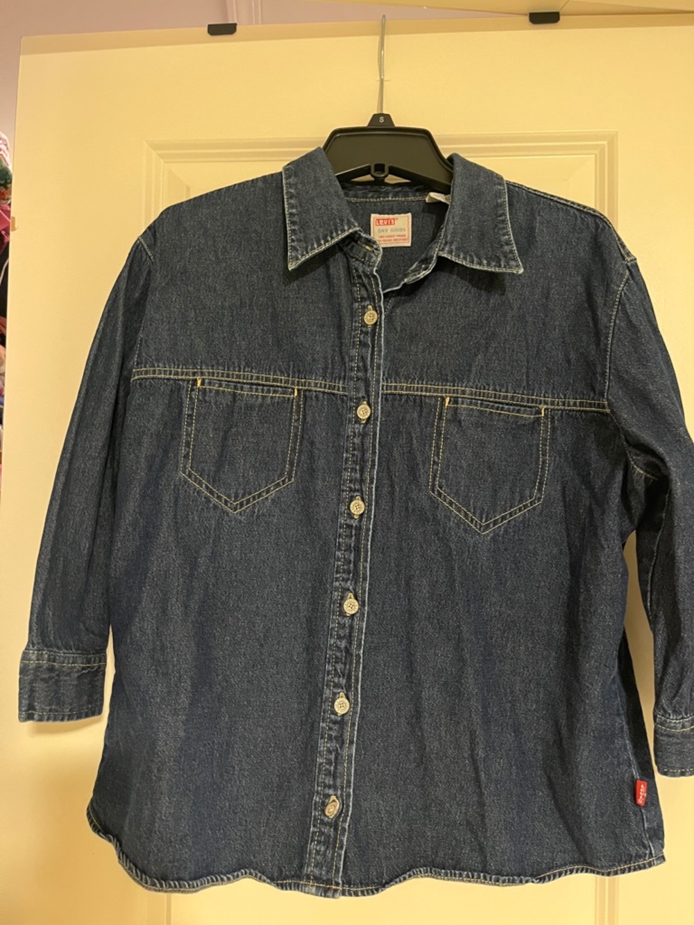 Levi's Dark Indigo Denim Shirt with Contrast Stitching